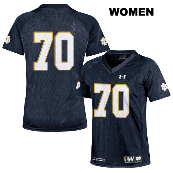 Women's NCAA Notre Dame Fighting Irish #70 Luke Jones Stitched College Under Armour Authentic Navy No Name Football Jersey VC10P74FQ